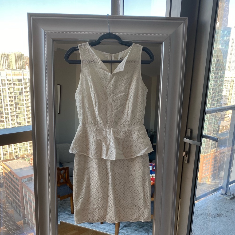 White Lace Peplum Dress